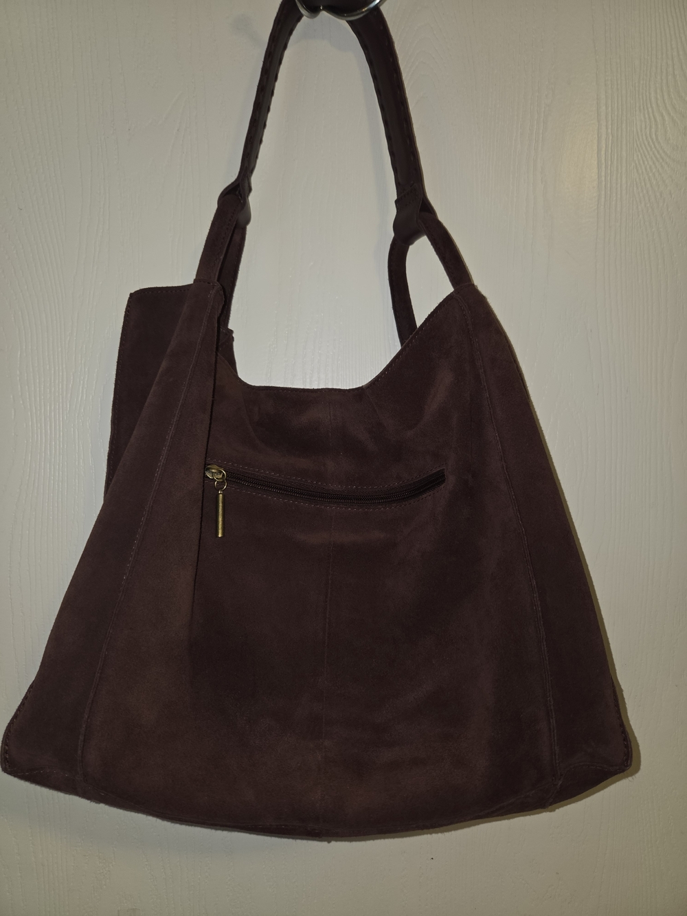 The Sak Los Feliz Large Tote Suede Hobo Bag in Dark Brown - Picture 3 of 16